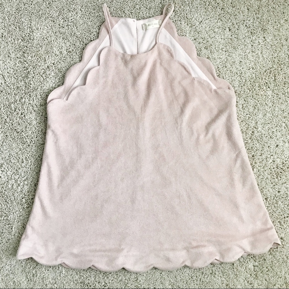 Altar’d State Blush Scalloped Edge Tank Top